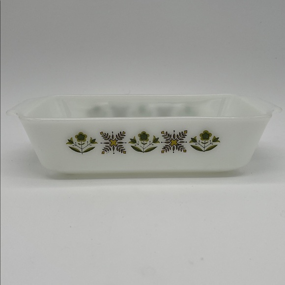 Vintage Anchor Hocking 441 Fire-King Meadow Green Milk Glass Baking Dish - 1 Qt - Picture 3 of 12